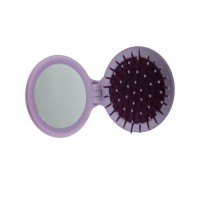 Small Cheap Portable Pocket Nylon Bristles Foldable Hair Brush With Mirror