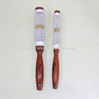 professional wooden handle cylinder ceramic hair brush boar bristles hair brush wholesale