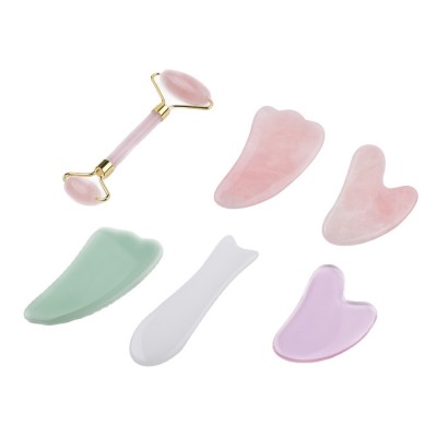 jade roller gua sha set &gua sha rose quartz for Face Body Massager gua sha massage