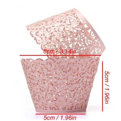 50pcs (Pink) Mini disposable paper baking cake cups,cupcake wrapper,cupcake liners