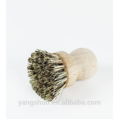 Round vegetable natural tampico fiber bristles brush