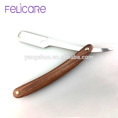 Customized Colour wood and stainless Single steel safety straight razor blades men