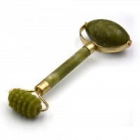 Canvas bag Xiuyan Green jade roller facial,jade face roller,jade massage roller